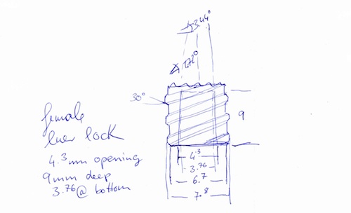 luer lock female drawing